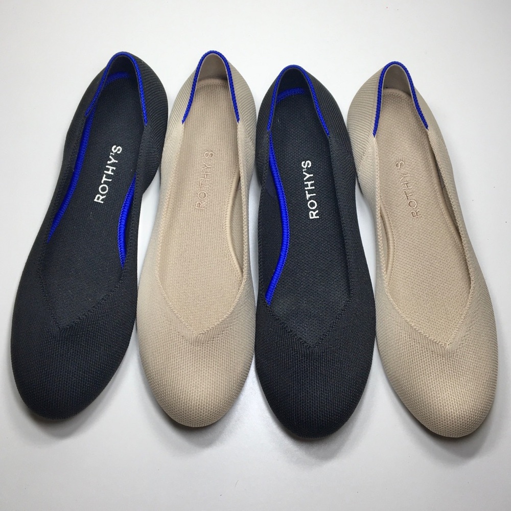 Bundle of 2 Rothy's Women's Black and Tan Flats. - Picture 3 of 9
